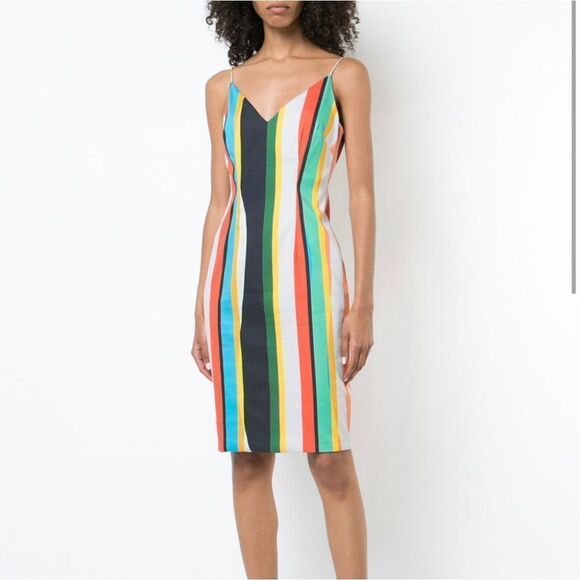 Black Halo Amorie sheath dress in colorful prismatic print size 8 - Picture 1 of 11
